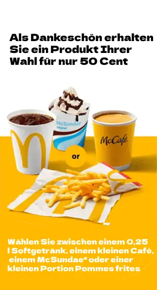 Vergütungen durch das McDonald’s Feedback.